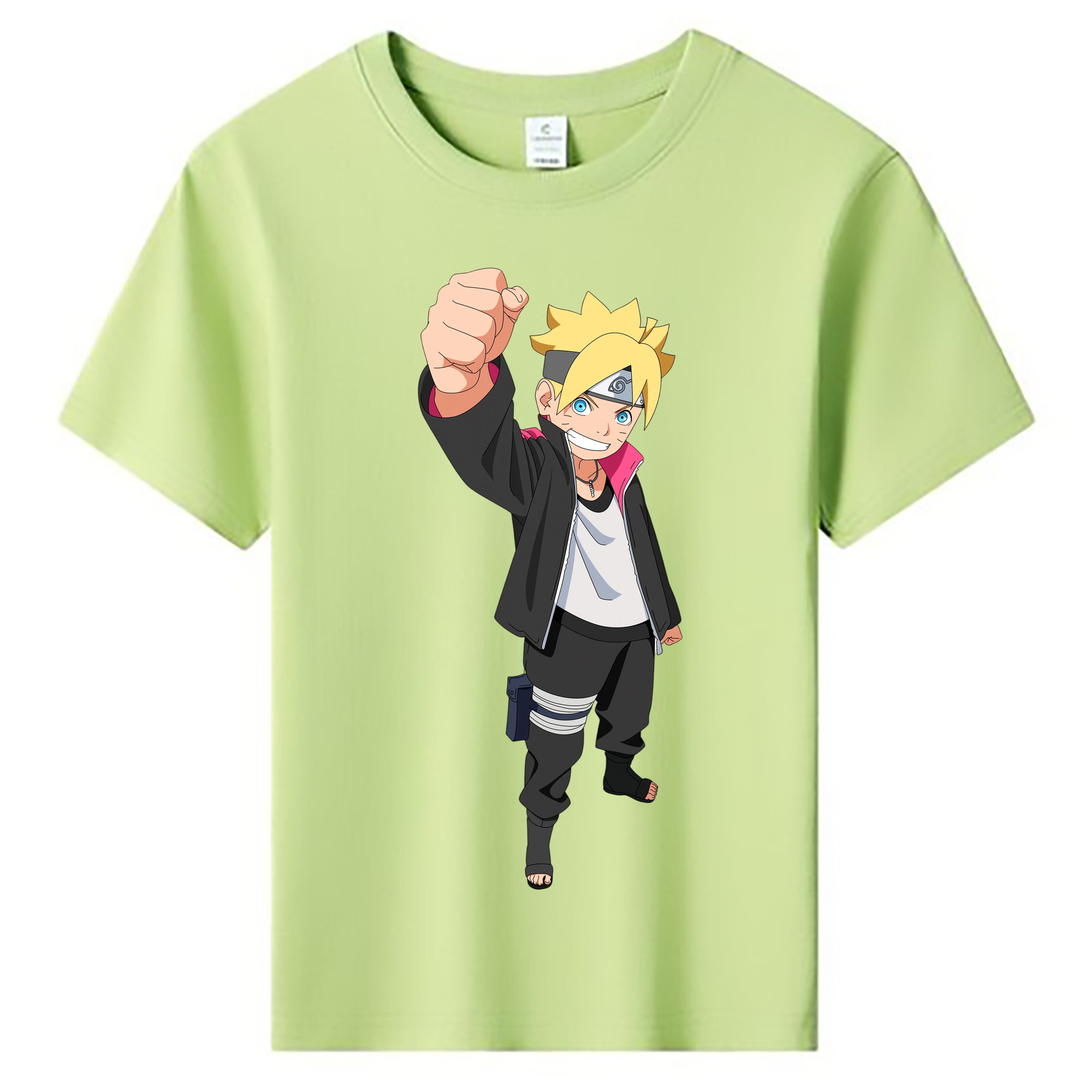 （画像用） NARUTO -ナルト- うずまき ボルト Uzumaki Boruto 綿100％キッズTシャツ（フロントプリント）